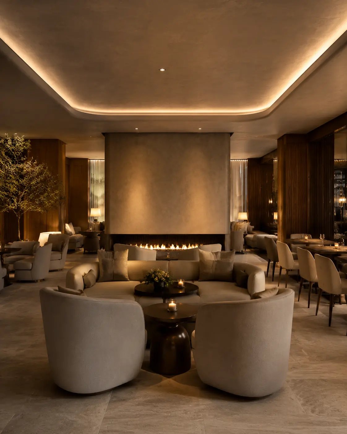 Refined contemporary hospitality lounge