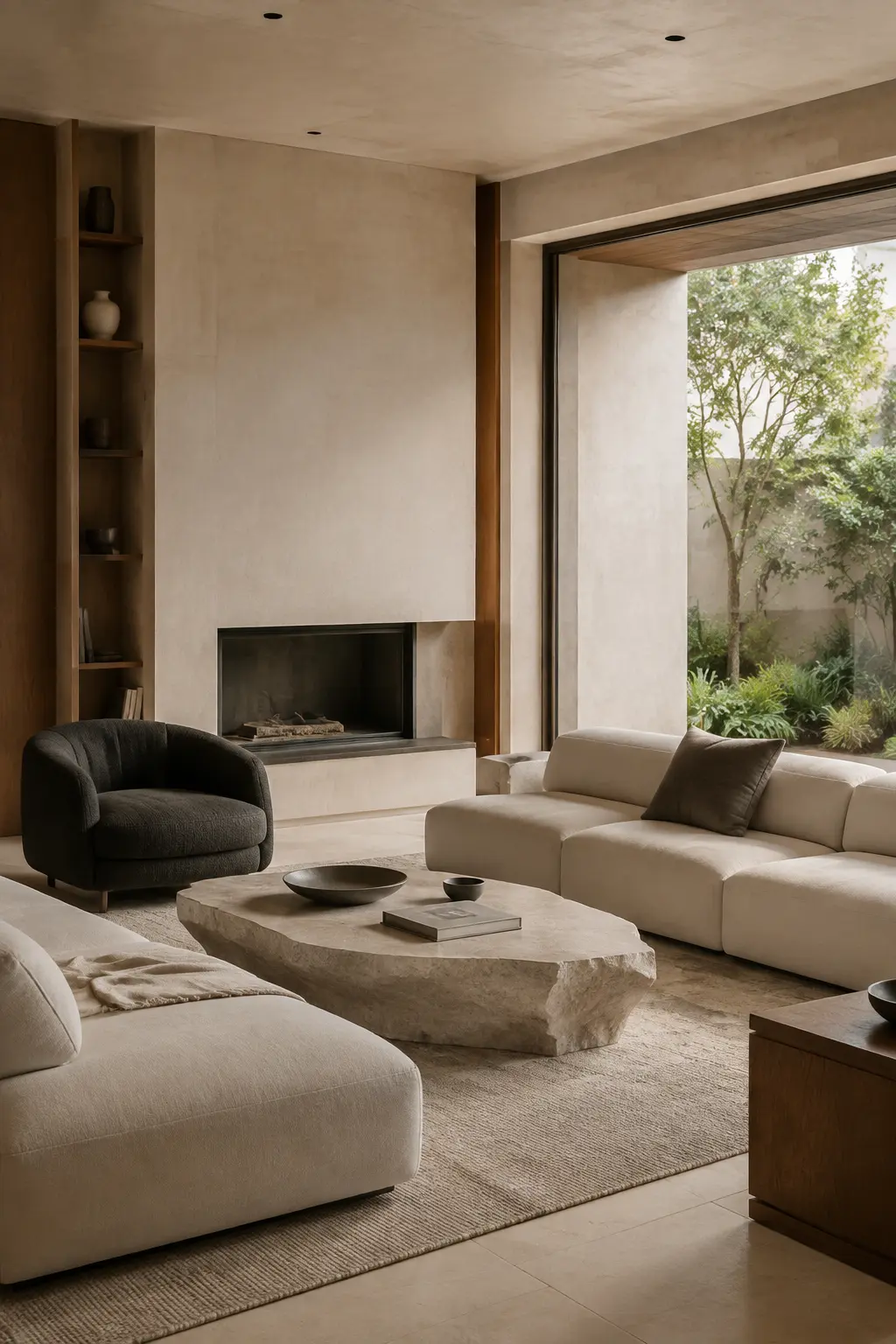 Refined contemporary residential living room